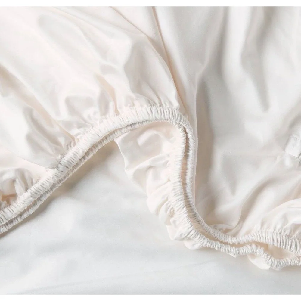 RARE King Performance Sheet Set Ivory with Eyelet Ruffle Hem - Threshold NEW
